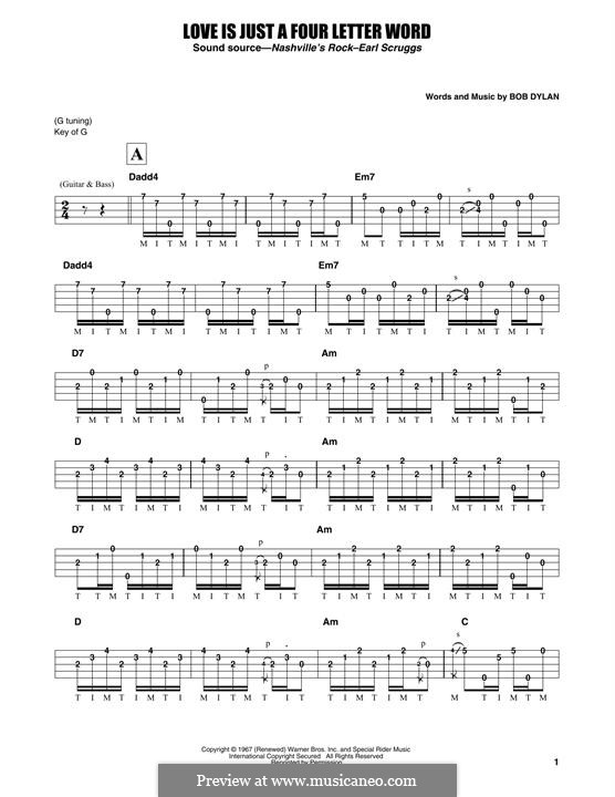 Love Is Just A Four Letter Word (Earl Scruggs): Love Is Just A Four Letter Word (Earl Scruggs) by Bob Dylan