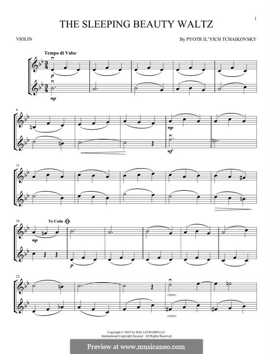 Waltz: For two violins by Pyotr Tchaikovsky