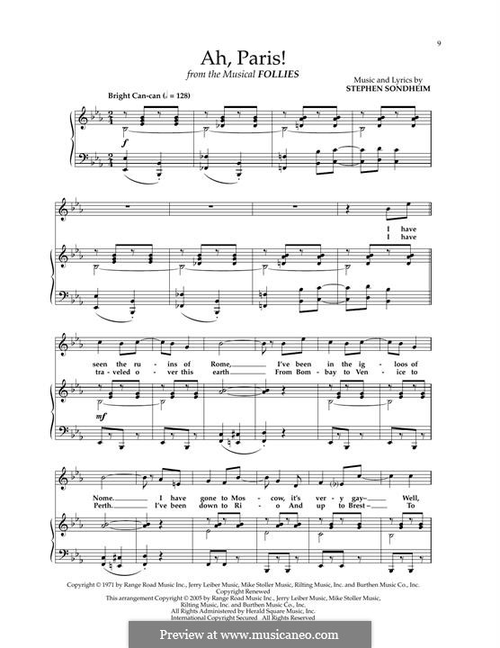 Ah, Paris! (from Follies) by S. Sondheim sheet music on MusicaNeo