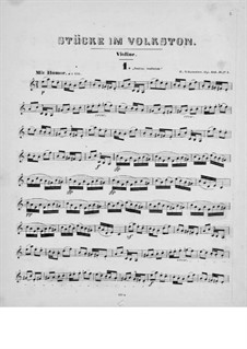 Five Pieces in Folk Style, Op.102: Solo part by Robert Schumann