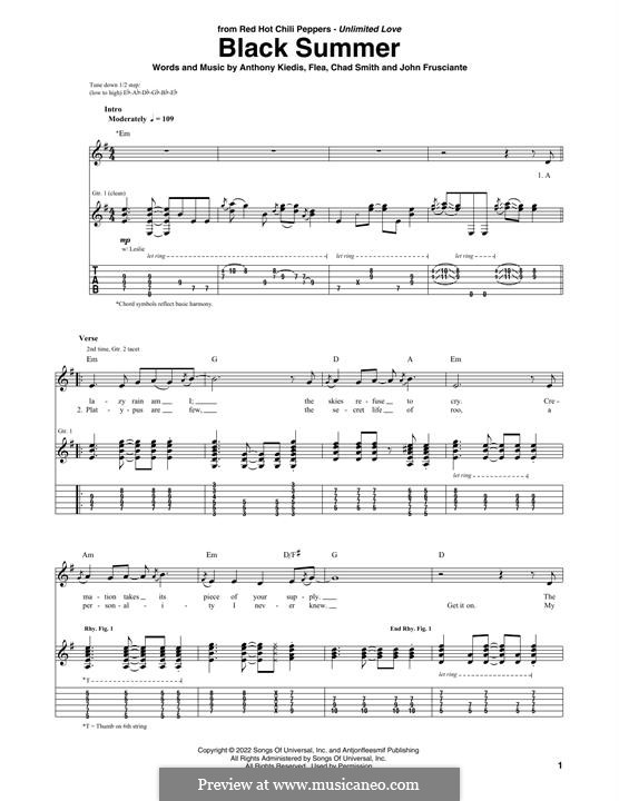 Black Summer (Red Hot Chili Peppers) by Flea, A. Kiedis, C. Smith, J