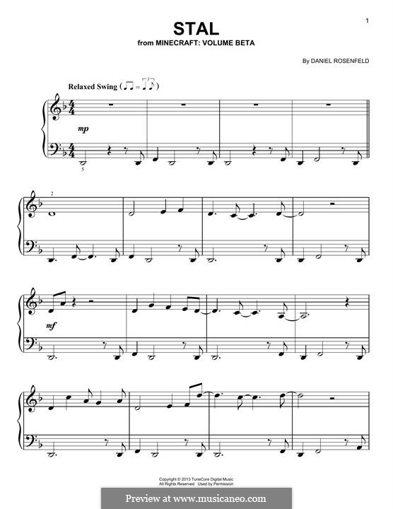 Stal (from Minecraft) (C418): For piano by Daniel Rosenfeld