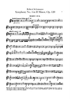 Symphony No.4 in D Minor, Op.120: Trumpets parts by Robert Schumann