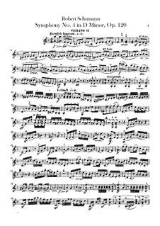 Symphony No.4 in D Minor, Op.120: Violin II part by Robert Schumann