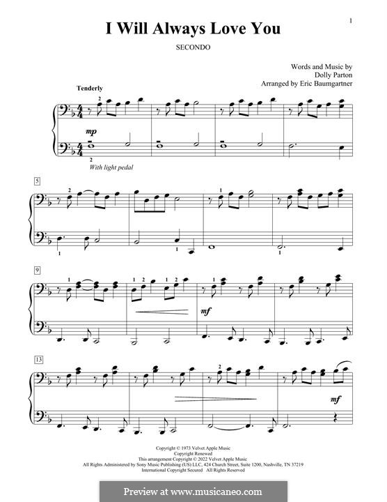 Piano version: For four hands by Dolly Parton