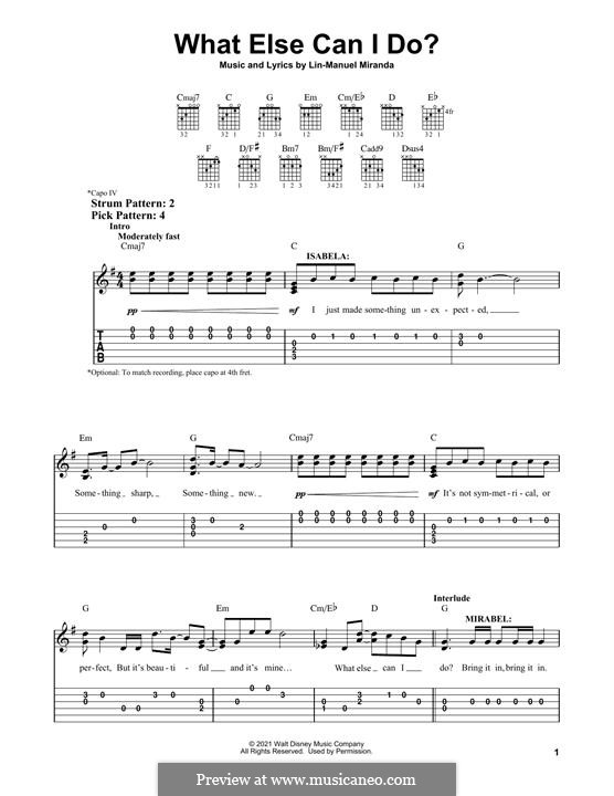 What Else Can I Do? (from Encanto): For guitar with tab by Lin-Manuel Miranda