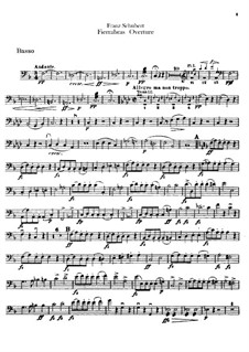 Fierrabras, D.796: Overture – double bass part by Franz Schubert