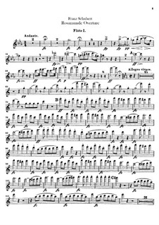 Overture: Flutes parts by Franz Schubert