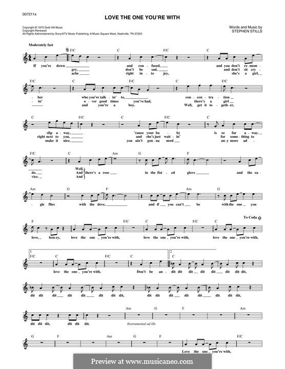 Love the One You're with (Crosby, Stills & Nash): For keyboard by Stephen Stills