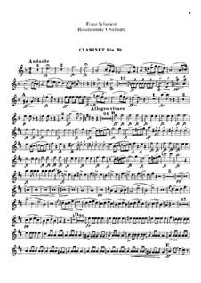 Overture: Clarinets parts by Franz Schubert