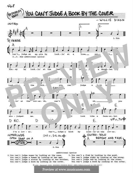 You Can't Judge a Book By the Cover (Bo Diddley): Melody line by Willie Dixon