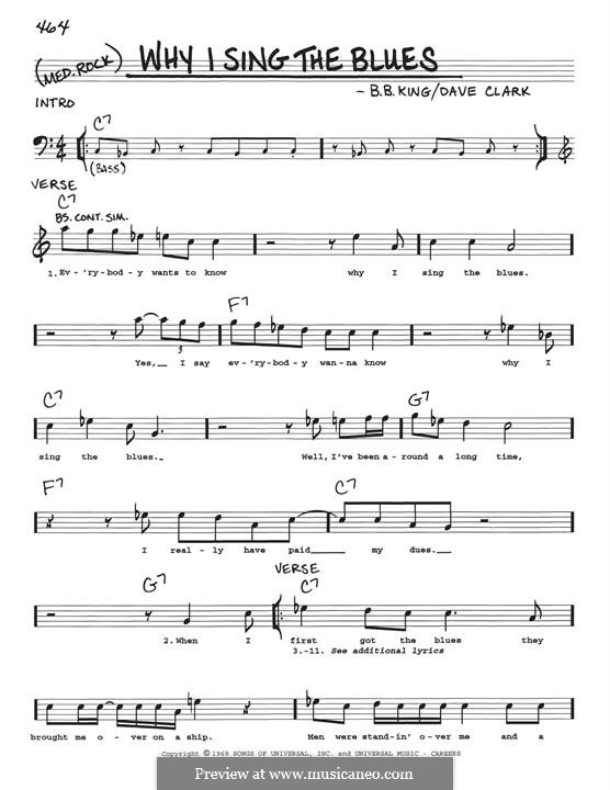 Why I Sing the Blues: Melody line by B.B. King