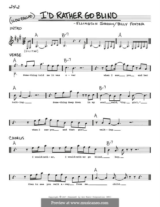 I'd Rather Go Blind (Etta James): Melody line by Billy Foster, Donto Foster, Ellington Jordan