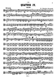 String Quartet No.14 in D Minor 'Death and the Maiden', D.810: Viola part by Franz Schubert