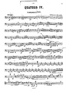 String Quartet No.14 in D Minor 'Death and the Maiden', D.810: Cello part by Franz Schubert