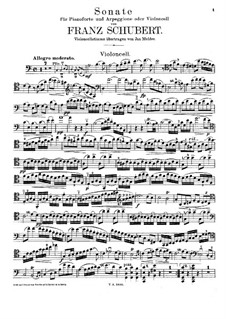 Sonata for Arpeggione (or Cello) and Piano in A Minor, D.821: Solo part by Franz Schubert
