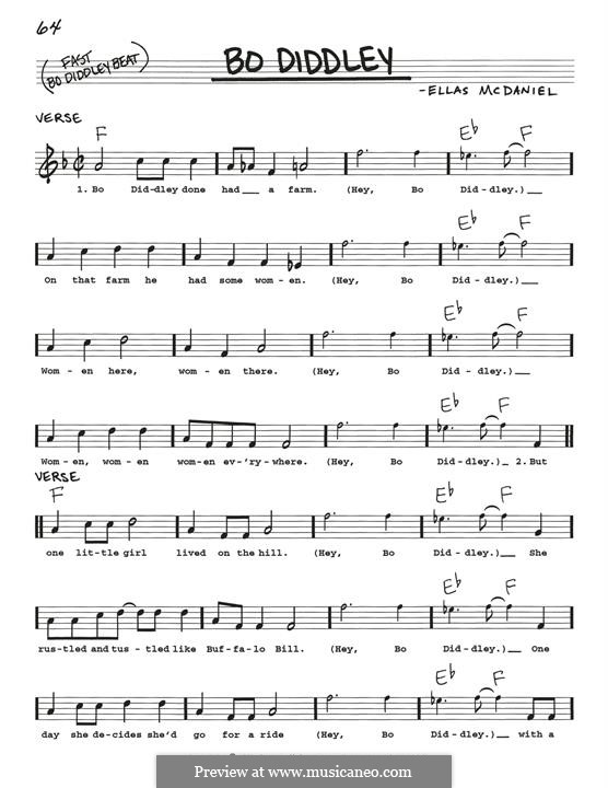 Bo Diddley (Bo Diddley): Melody line by Ellas McDaniel
