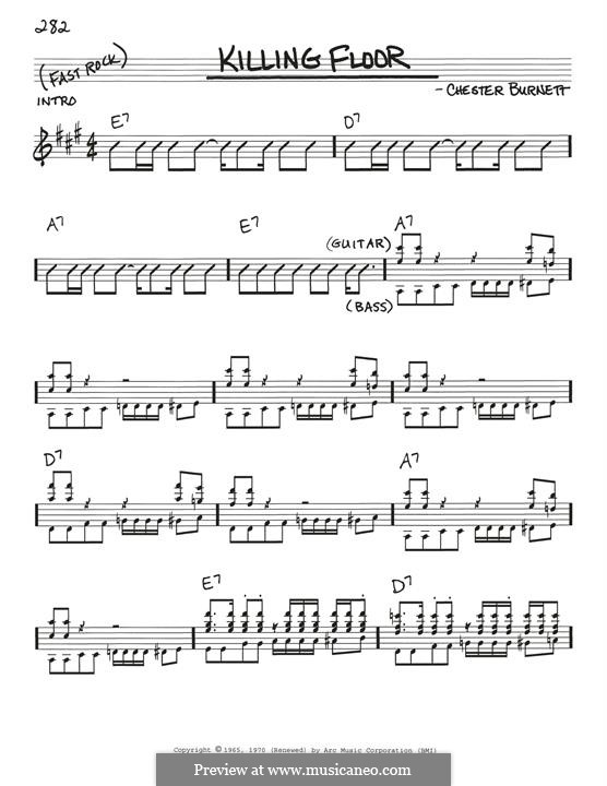 Killing Floor by Howlin' Wolf - sheet music on MusicaNeo