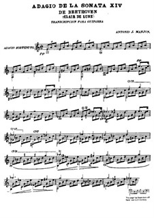 Movement I: For guitar by Ludwig van Beethoven