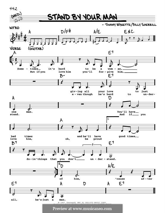 Stand By Your Man: Melody line by Billy Sherrill