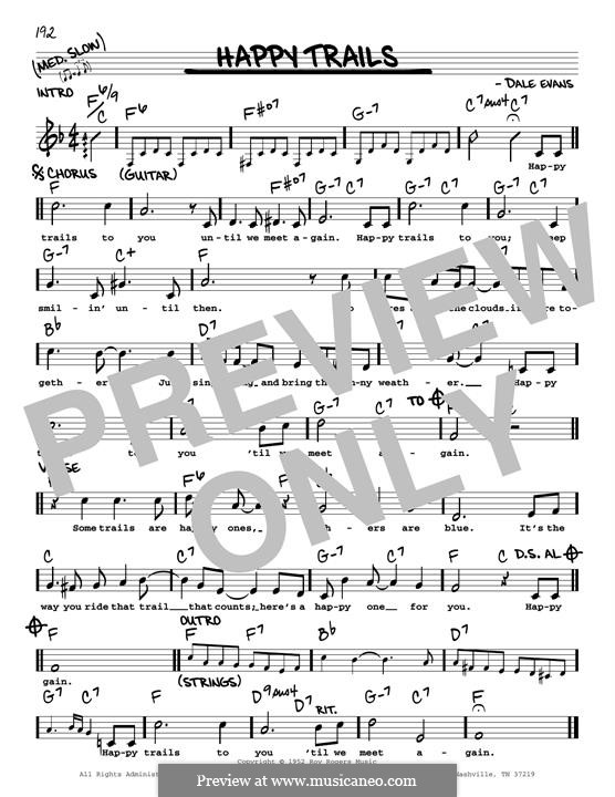 Happy Trails (from The Roy Rogers Show): Melody line by Dale Evans