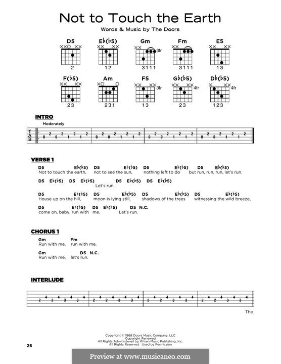 Not To Touch The Earth by The Doors sheet music on MusicaNeo