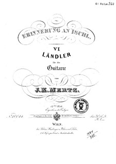 Six Landler, Op.12: For guitar by Johann Kaspar Mertz