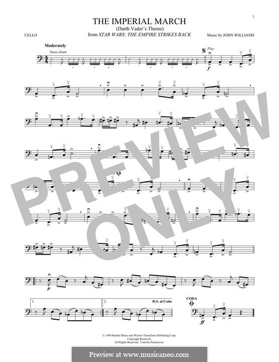 The Imperial March (Darth Vader's Theme): For cello by John Williams