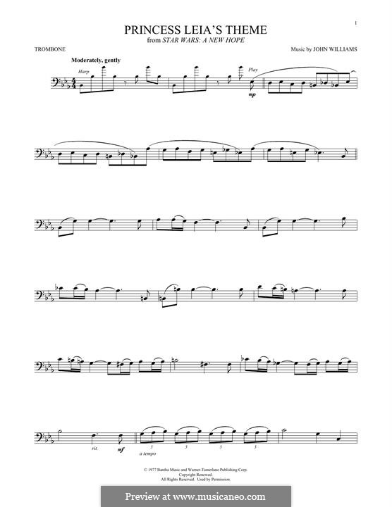 Princess Leia's Theme (from Star Wars: A New Hope): For trombone by John Williams