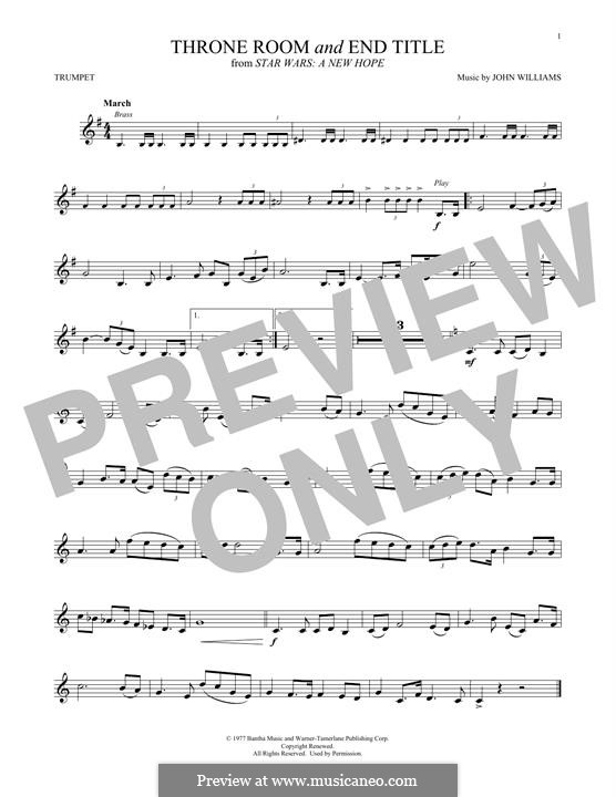 Throne Room and End Title (from Star Wars: A New Hope): For trumpet by John Williams