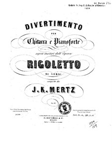 Divertissement on Theme from 'Rigoletto' by Verdi, Op.60: Parts by Johann Kaspar Mertz