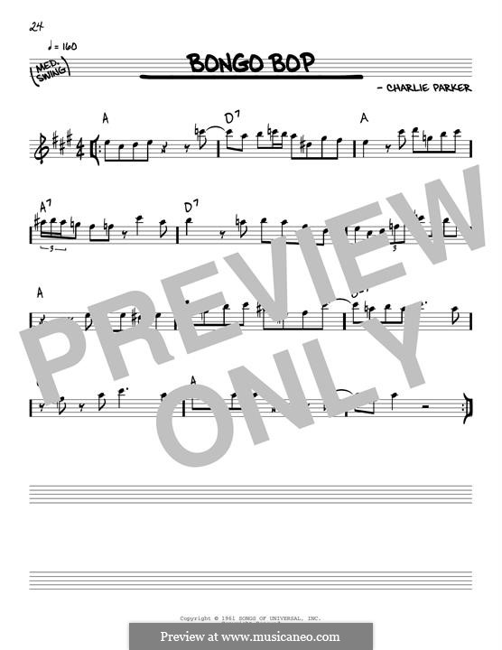 Bongo Bop: Melody line by Charlie Parker