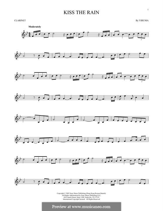 Kiss the Rain: For clarinet by Yiruma