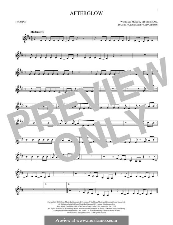 Afterglow: For trumpet by Ed Sheeran