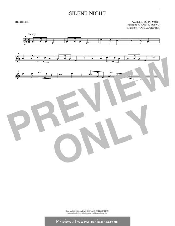 Solo instrument version (various): For recorder by Franz Xaver Gruber