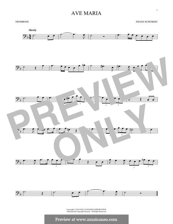 One instrument version: For trombone by Franz Schubert
