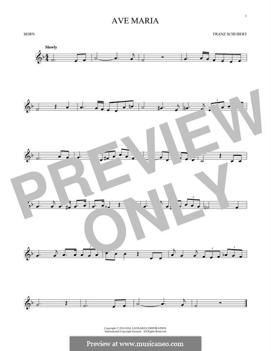 One instrument version: For horn by Franz Schubert