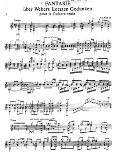 Fantasia on 'Die letzten Gedanken' by Weber: For guitar by Johann Kaspar Mertz
