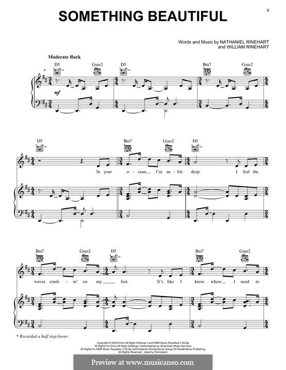 Something Beautiful (NEEDTOBREATHE): For voice and piano (or guitar) by Nathaniel Rinehart, William Rinehart
