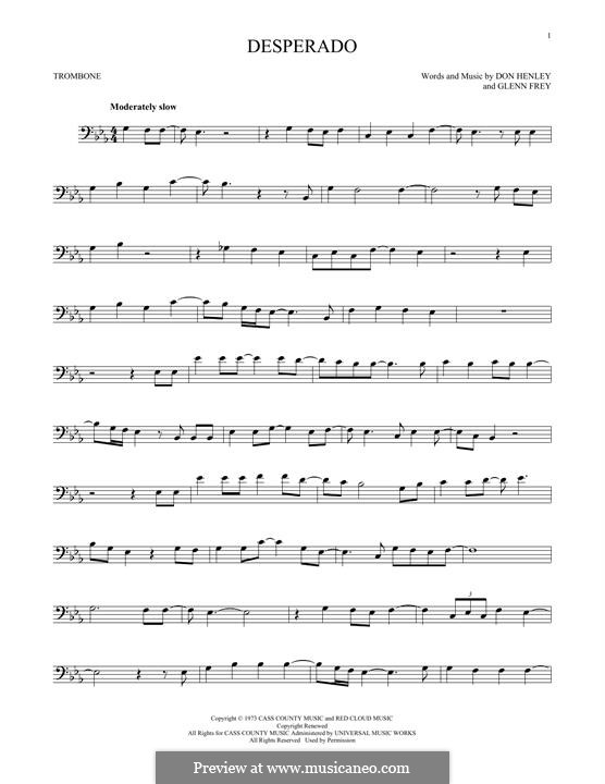 The Eagles Desperado Sheet Music Notes, Chords