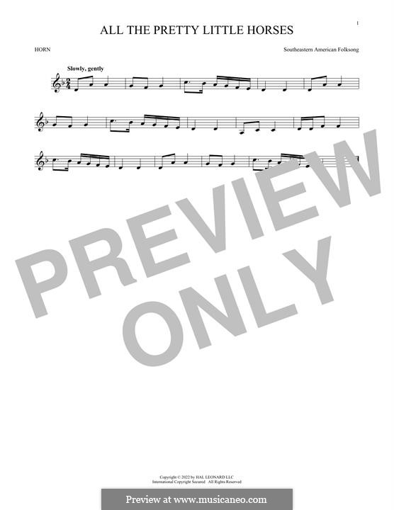 All the Pretty Little Horses: For horn by folklore