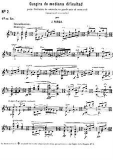 Guajiras de mediana para Guitarra, Op.5: For guitar by Juan Parga