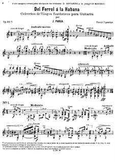Collection of Fantastic tangos. Del Ferrol á la Habana, Op.23: Collection of Fantastic tangos. Del Ferrol á la Habana by Juan Parga