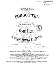 Forgotten an Impromtu. Songs without words and sketches: Forgotten an Impromtu. Songs without words and sketches by Catharina Josepha Pratten