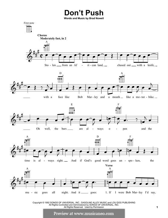 Don T Push Sublime By B Nowell Sheet Music On Musicaneo