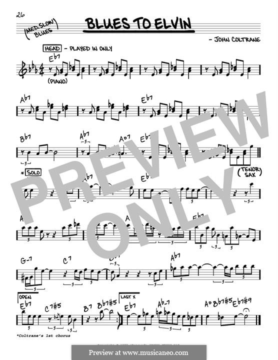 Blues To Elvin: Blues To Elvin by John Coltrane
