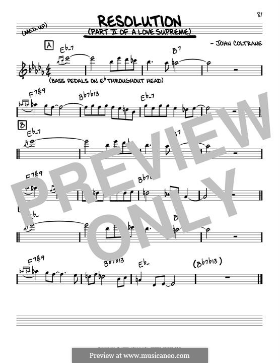 Resolution By J Coltrane Sheet Music On Musicaneo 
