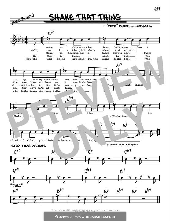 Shake That Thing by P.C. Jackson - sheet music on MusicaNeo