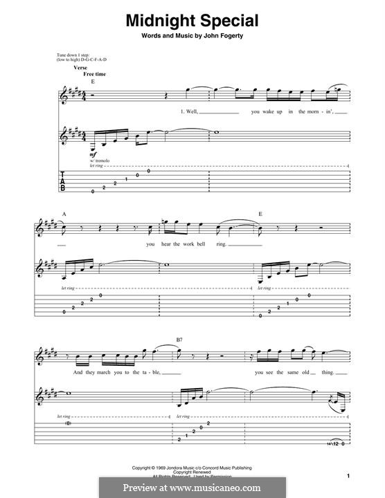 Midnight Special (Creedence Clearwater Revival): For guitar by John C. Fogerty