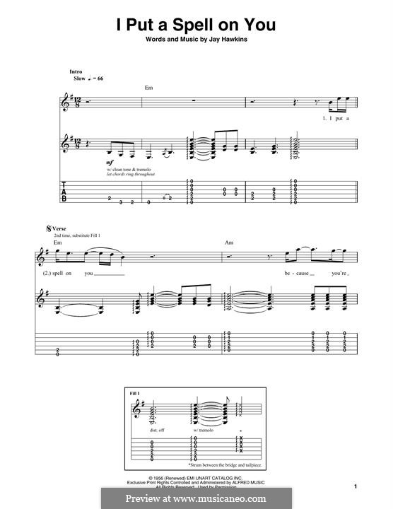 I Put a Spell on You (Creedence Clearwater Revival): For guitar by Jay Hawkins